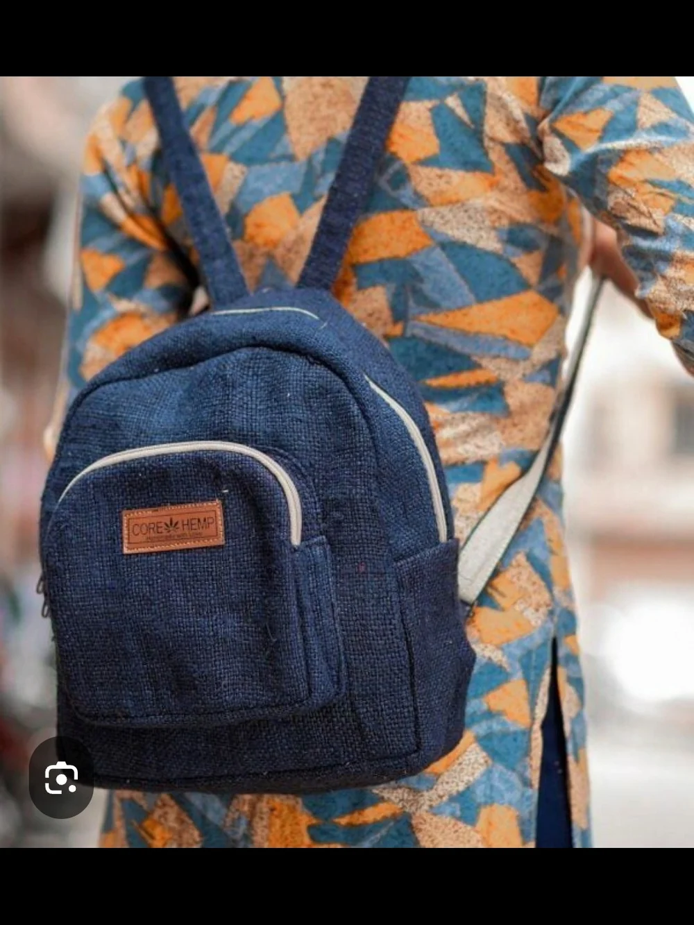 Navy Canvas Mini Backpack